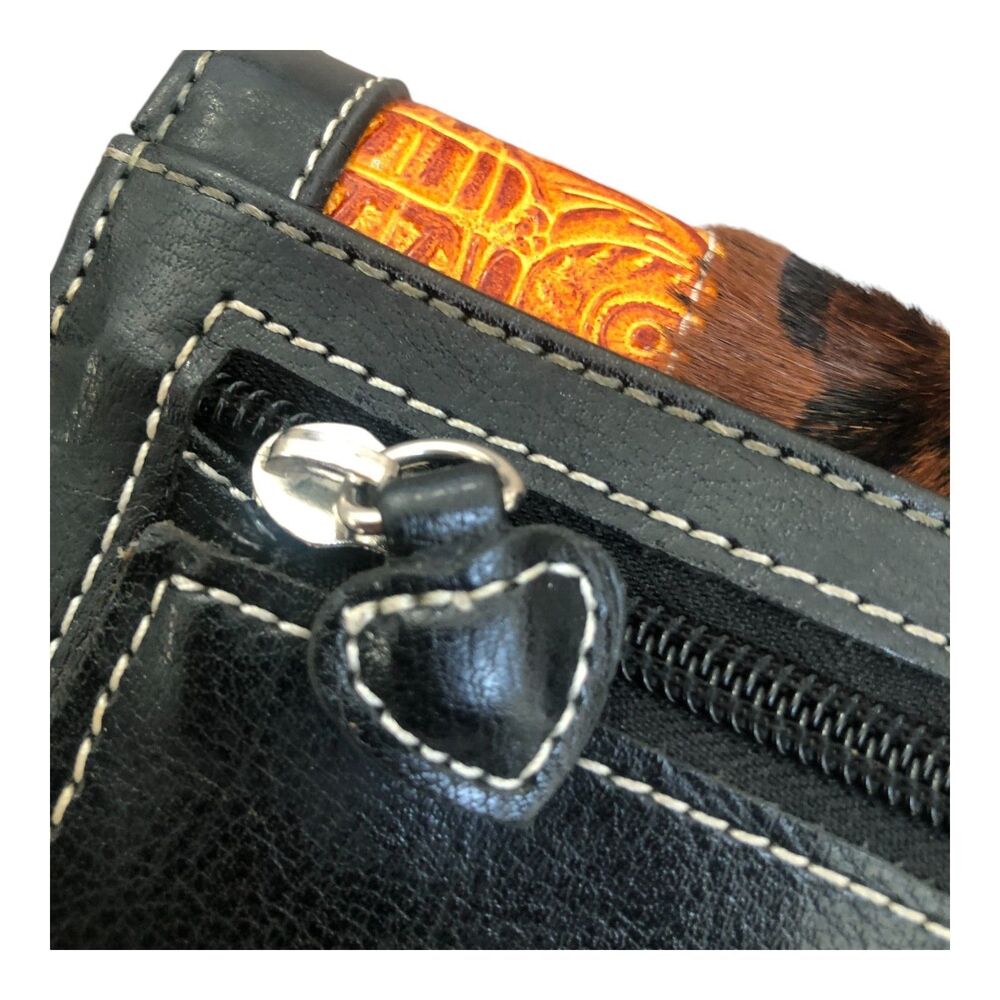 Brighton Western Animal Print Leather Wallet with Silver Heart‎ Accent $225 - Picture 4 of 13